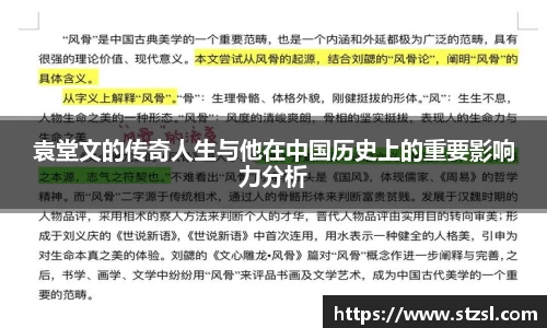 米兰袁堂文的传奇人生与他在中国历史上的重要影响力分析